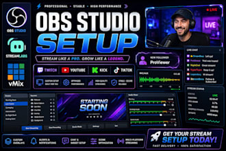 setup or fix obs studio streamlabs vmix for twitch youtube kick tiktok facebook