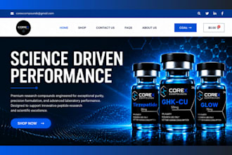 build peptide research website peptide store nutraceutical store peptide website
