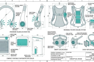 design modern airflow and cooling products, mini fan design, portable ac design