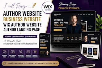 book author website, business website, wix author website, author landing page