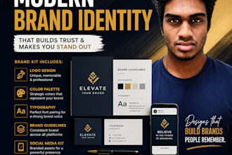 create a modern brand identity and social media branding kit