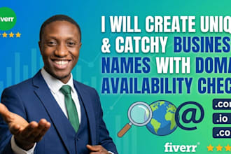 create unique and catchy business names with domain availability check