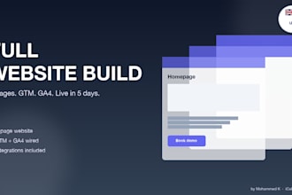 build your website with tracking analytics and integrations
