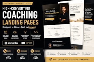 design premium elementor pro landing pages for coaches and consultants website