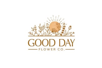 make local flower shop logo with natural elements