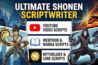 write professional shonen anime scripts with unique lore