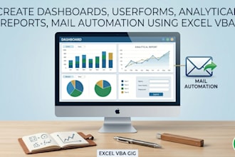 create dashboards, userforms, reports using excel vba