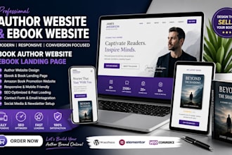design author website, book author website, ebook website, author landing page