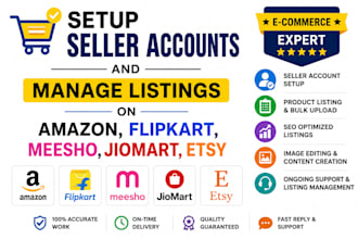 setup flipkart seller account manage listing on amazon meesho jiomart etsy