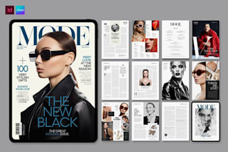 design magazine layout, product catalog, book cover design