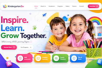 design kindergarten website preschool website daycare website childcare website