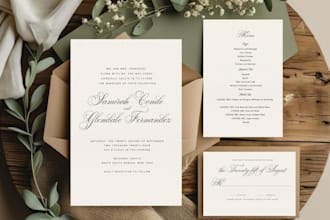 design rustic elegant wedding invitation suite