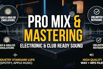 provide a warm, analog style mix and master for your song