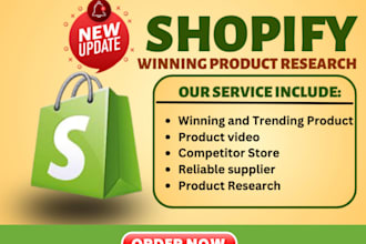 do shopify winning products research and listing