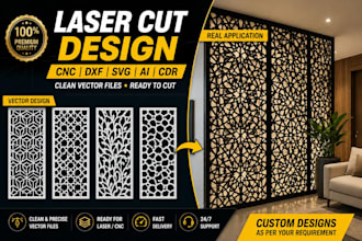 create laser cutting, cnc, dxf, svg vector designs