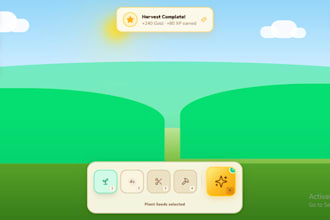create cozy, cartoon, or roguelike 2d game UI design