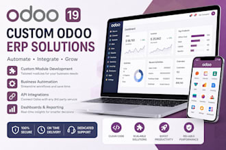 develop odoo erp modules, apis, and workflow automation