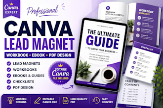 design a professional canva lead magnet workbook or ebook