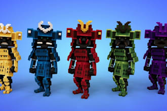 create blockbench minecraft model, voxel art, and game assets for unity and ue5