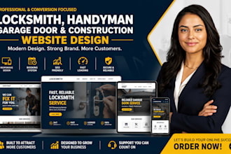 design locksmith website, handyman, construction website, garage door website