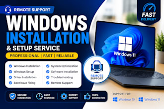 install and setup windows remotely