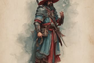 create cinematic fantasy character concepts art