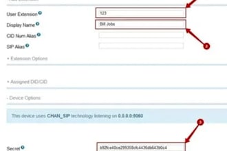install and configure freepbx with extension and sip provider
