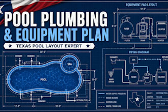 create swimming pool plumbing and equipment layout plans texas