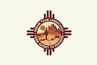 make professional logo for desert landscaping in the heart