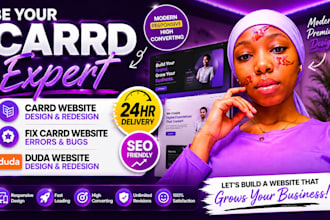 be your carrd expert, fix carrd website, carrd landing page design, duda website