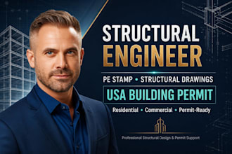 be your structural engineer pe stamp for structural drawing building USA permit