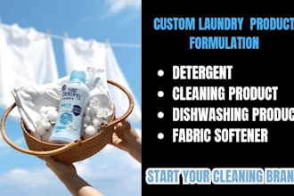 develop laundry formulation detergent, fabric softener and cleaning product