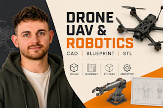 drone cad, uav blueprint, robotics stl prototype, frame drawing expert procad