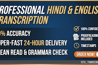 transcribe hindi and english audio and video