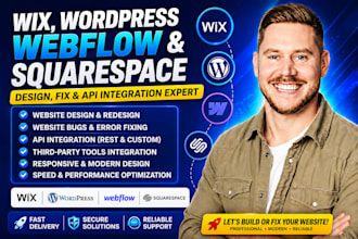 fix and integrate apis in wix, wordpress, webflow and squarespace website design