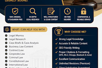 write professional  legal law and related articles, law blogs