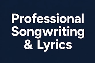 write professional lyrics and vocal melodies for your song