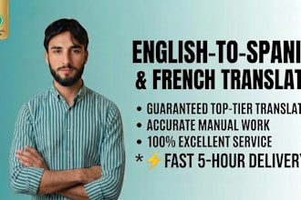 do professional english to spanish and french translation