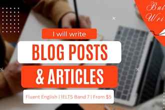 write SEO blog posts and articles in fluent english