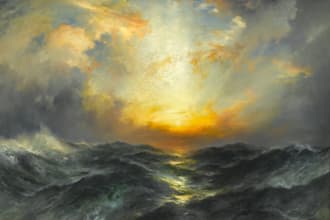 make artistic oil painting on oil canvas