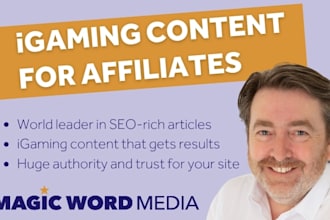write SEO optimized content for igaming affiliates
