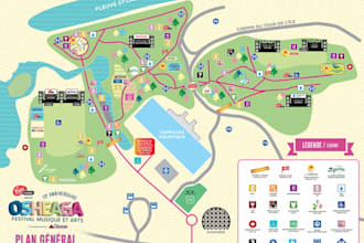 design a custom event map, festival map, venue map, or isometric map