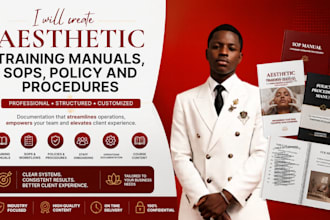 create aesthetic training manuals, sops, policies and procedures