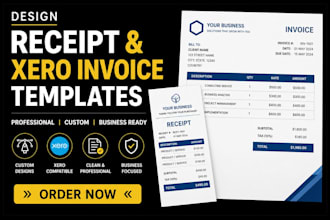 design receipt and custom xero invoice templates for your business