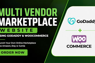 build godaddy multi vendor marketplace website ecommerce store godaddy website