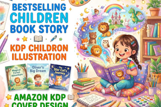 do bestselling kdp children book story, children illustration and cover