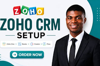 setup zoho crm, zoho one, zoho books, zoho creator, zoho flow automation config