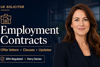 draft your employment contract or offer letter as you UK solicitor