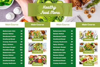 design amazing menu design, food menu, restaurant menu design and digital menu