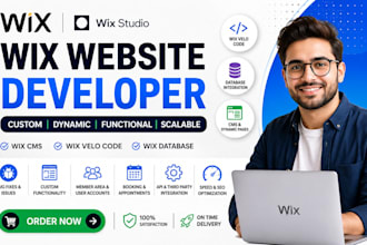 create custom wix website, wix cms, wix velo code, wix database, wix developer